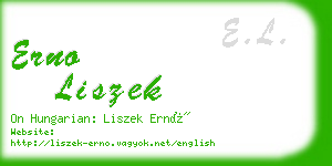 erno liszek business card